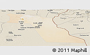 Satellite Panoramic Map of El Oued, shaded relief outside