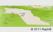 Shaded Relief Panoramic Map of El Oued, physical outside