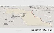 Shaded Relief Panoramic Map of El Oued, semi-desaturated