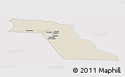 Shaded Relief Panoramic Map of El Oued, single color outside