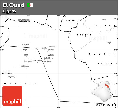 Blank Simple Map of El Oued