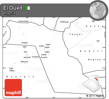 Blank Simple Map of El Oued