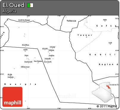 Blank Simple Map of El Oued