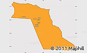 Political Simple Map of El Oued, cropped outside