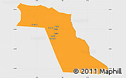 Political Simple Map of El Oued, single color outside