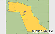 Savanna Style Simple Map of El Oued, cropped outside