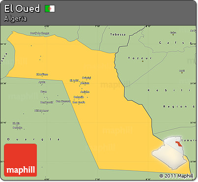 Savanna Style Simple Map of El Oued
