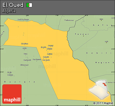 Savanna Style Simple Map of El Oued