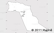Silver Style Simple Map of El Oued, cropped outside