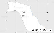 Silver Style Simple Map of El Oued, single color outside