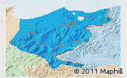 Political 3D Map of El Tarf, lighten