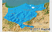 Political 3D Map of El Tarf, satellite outside