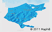 Political 3D Map of El Tarf, single color outside