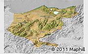 Satellite 3D Map of El Tarf, lighten, desaturated