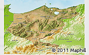 Satellite 3D Map of El Tarf, physical outside