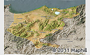 Satellite 3D Map of El Tarf, semi-desaturated