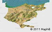 Satellite 3D Map of El Tarf, single color outside