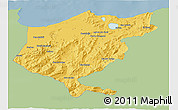 Savanna Style 3D Map of El Tarf, single color outside