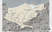 Shaded Relief 3D Map of El Tarf, darken, semi-desaturated