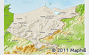 Shaded Relief 3D Map of El Tarf, physical outside