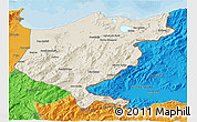 Shaded Relief 3D Map of El Tarf, political outside