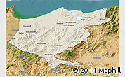 Shaded Relief 3D Map of El Tarf, satellite outside