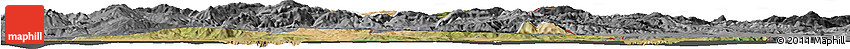 Satellite Horizon Map of El Tarf, darken, desaturated