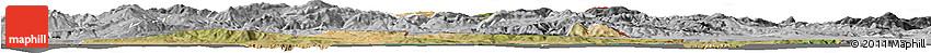 Satellite Horizon Map of El Tarf, desaturated
