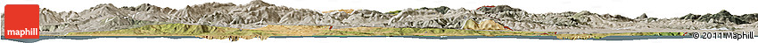 Satellite Horizon Map of El Tarf, semi-desaturated