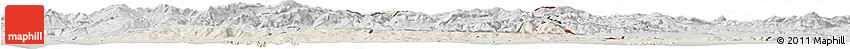 Shaded Relief Horizon Map of El Tarf, desaturated