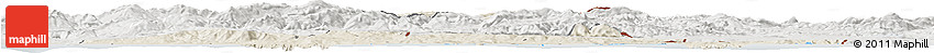 Shaded Relief Horizon Map of El Tarf, lighten, semi-desaturated