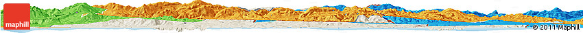 Shaded Relief Horizon Map of El Tarf, political outside