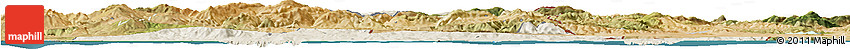 Shaded Relief Horizon Map of El Tarf, satellite outside