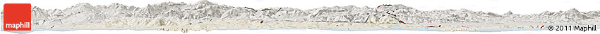 Shaded Relief Horizon Map of El Tarf, semi-desaturated