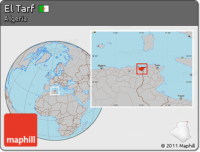 Gray Location Map of El Tarf