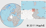 Gray Location Map of El Tarf, highlighted country
