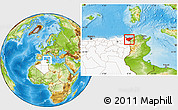 Physical Location Map of El Tarf, highlighted country