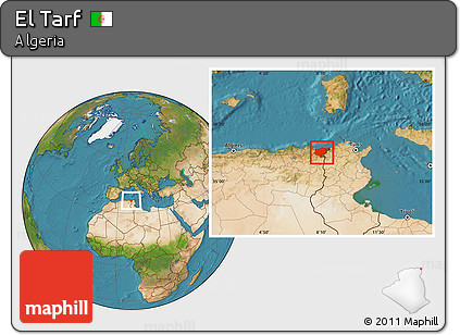 Satellite Location Map of El Tarf