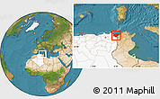 Satellite Location Map of El Tarf, highlighted country