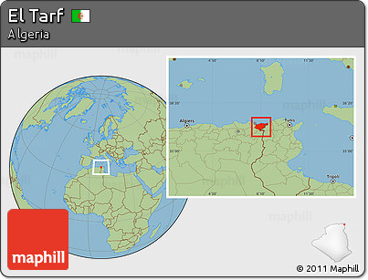 Savanna Style Location Map of El Tarf
