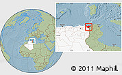 Savanna Style Location Map of El Tarf, highlighted country, hill shading