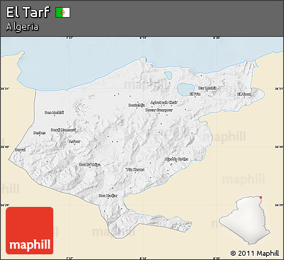Classic Style Map of El Tarf, single color outside