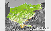 Physical Map of El Tarf, darken, desaturated
