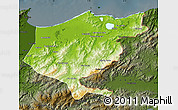 Physical Map of El Tarf, darken