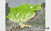 Physical Map of El Tarf, darken, semi-desaturated
