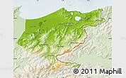 Physical Map of El Tarf, lighten