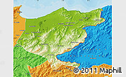 Physical Map of El Tarf, political outside