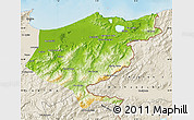 Physical Map of El Tarf, shaded relief outside