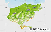Physical Map of El Tarf, single color outside