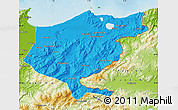 Political Map of El Tarf, physical outside